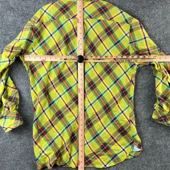 Tommy Hilfiger Shirt Adult Large Green Plaid Button Up Long Sleeve Casual Mens - Picture 14 of 16